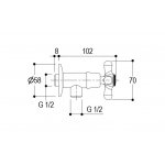 Ritmonio Przyłącze z regulatorem przepływu ścienne chrom PR42058CRL