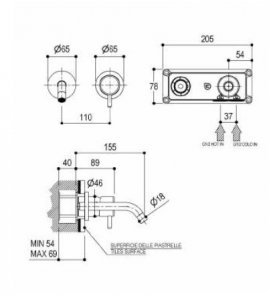   Ritmonio Reverso Bateria umywalkowa podtynkowa element zewnętrzny chrom Q0BA6015S/PCRL W MAGAZYNIE!!