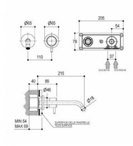 Ritmonio Reverso Bateria umywalkowa podtynkowa element zewnętrzny chrom Q0BA6016SPCRL