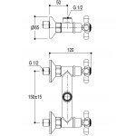 Ritmonio Ritro Bateria prysznicowa ścienna element zewnętrzny chrom PR42047CRL