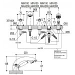 Ritmonio Ritro Bateria wannowa z wężem na brzeg wanny chrom PR42080CRL