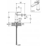 Ritmonio Tab Bateria umywalkowa 1-otworowa bez korka automatycznego chrom PR37AA201CRL