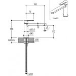 Ritmonio Tab Bateria umywalkowa 1-otworowa bez korka automatycznego chrom PR37AA202CRL