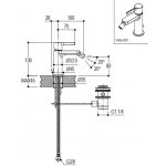 Ritmonio Tie Bateria bidetowa jednootworowa z korkiem automatycznym chrom PR34BA101CRL