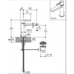 Ritmonio Tie Bateria umywalkowa jednootworowa z korkiem automatycznym chrom PR34AA101CRL