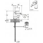 Ritmonio Tip Bateria bidetowa jednootworowa z korkiem automatycznym chrom PR38BA101CRL