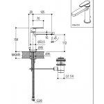 Ritmonio Tip Bateria umywalkowa jednootworowa z korkiem automatycznym chrom PR38AA101CRL