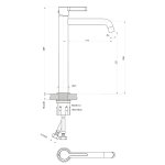 Sapho Iconic Bateria umywalkowa wysoka złoty mat AF006GB