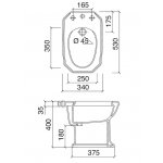 Sbordoni Romana Bidet stojący 53x34x40 biały 9006