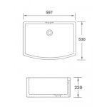 Shaws Waterling Umywalka wpuszczana pod blat 59,7x53 cm Biały SBWT600WH