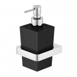 STEINBERG SERIA 420 Dozownik do mydła w płynie ścienny Czarny/Chrom 420.8002 / 4208002
