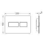 TECE Solid Przycisk spłukujący do WC podwójny 22x15 czarny mat 9240416