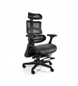 Unique Ergothrone Fotel biurowy ergonomiczny z podnóżkiem Czarny CM-B37A-3-B37