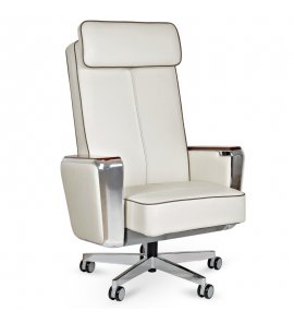 Unique Regent Fotel biurowy skóra naturalna Biały 689B-FL-0