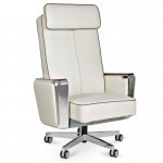 Unique Regent Fotel biurowy skóra naturalna Biały 689B-FL-0