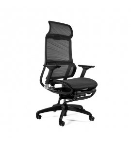 Unique Space Fotel biurowy ergonomiczny z podnóżkiem Czarny CM-B265A-6