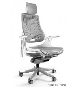Unique Wau Fotel biurowy biały/szary W-609W-8-TPE