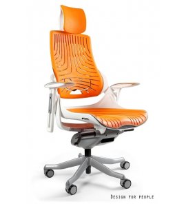 Unique Wau Fotel biurowy biały/pomarańczowy W-609W-12-TPE