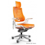 Unique Wau Fotel biurowy biały/pomarańczowy W-609W-12-TPE
