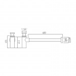 Vado Syfon umywalkowy 1.1/4"x1.1/4" Czarny szczotkowany IND-461/UK-1.1/4-BLK