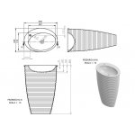  Vayer Boomerang Umywalka wolnostojąca owalna panel karbowany bez otworu na baterię 60x43x88 cm biała 060.043.012.3-4.0.3.0.PK