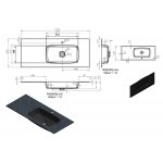  Vayer Leo-K Umywalka wpuszczana w blat prawa z otworem na baterię 121x50,5 cm biały mat 121.050.012.3-1.X.1.X.0