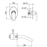 Webert Aria Bateria umywalkowa podtynkowa jednouchwytowa chrom AI830606.015