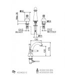 Webert Dorian Bateria umywalkowa 3-otworowa z korkiem klik klak chrom DO750101.015