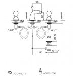 Webert Karenina Bateria bidetowa 3-otworowa z korkiem klik klak chrom KA710202.015