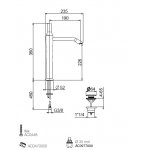 Webert Opera Bateria umywalkowa 1-otworowa wysoka z korkiem klik klak chrom OA830401.015