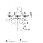 Webert Ottocento Bateria bidetowa 3-otworowa z korkiem klik klak chrom OT710202.015