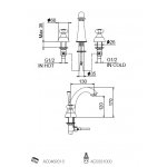 Webert Ottocento Bateria umywalkowa 3-otworowa z korkiem klik klak chrom OT750101.015