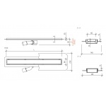 Wiper Premium Odpływ Liniowy 50 cm z maskownicą Zonda Mat 100.1969.03.050