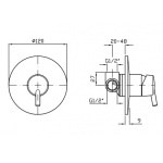 Zucchetti Simply Beautiful Bateria natryskowa jednouchwytowa podtynkowa element zewnętrzny chrom ZSB122